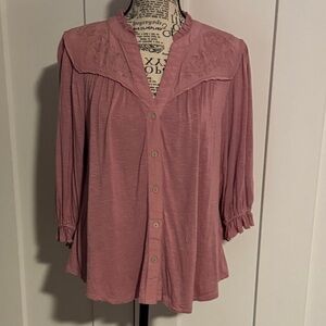 Democracy Pink Embroidered Blouse